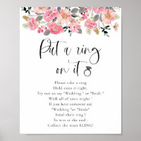 Pink Floral Put a Ring on It Bridal Shower Game
