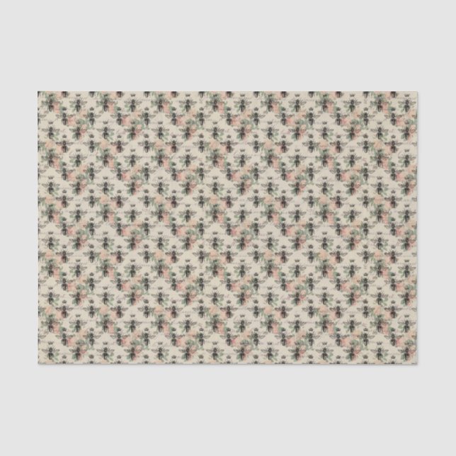 Pink Floral Queen Bee Tissue Paper (Front)