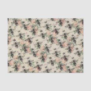 Pink Floral Queen Bee Tissue Paper