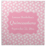 Pink Floral Quinceanera Napkin at Zazzle