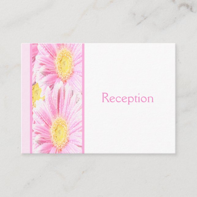 Pink Floral Reception Enclosure Card (Front)
