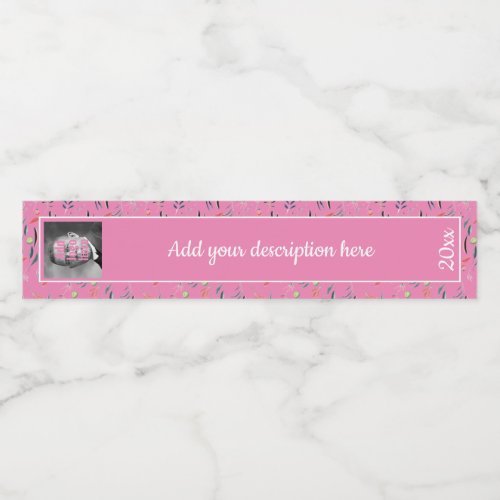 Pink Floral Replacement RING BINDER SPINE LABELS