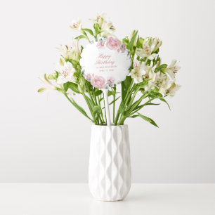 Pink Floral Rose Birthday Party Plate Balloon