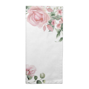 Pink Floral Rose Birthday Party Plate Cloth Napkin