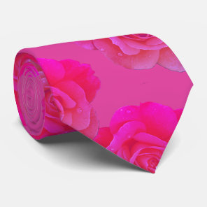 Pink Floral Rose Fuchsia Stylish Gift Favor 2025 Neck Tie