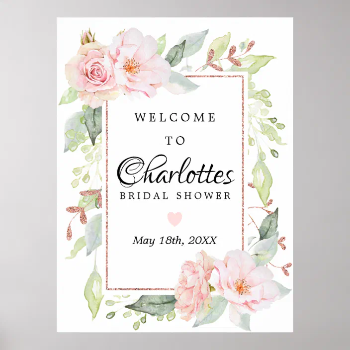 Printable Welcome Poster Welcome Board Downloadable Custom Rose Gold Blush Watercolour Welcome Sign Welcome to our Wedding Sign Peach