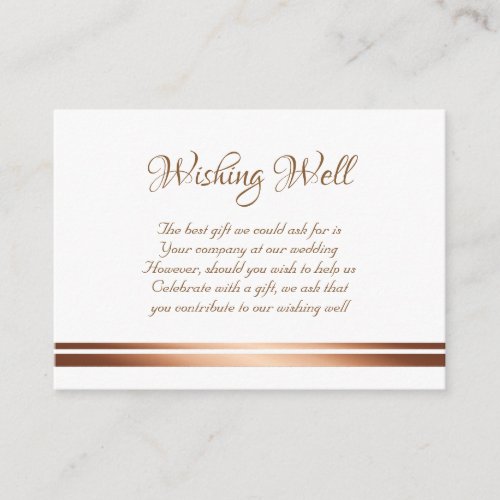Pink Floral Rose Gold Wedding Wishing Well Enclosure Card