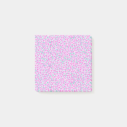 Pink Floral Rose Pattern Post It Sticky Notes