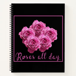 pink floral rose roses notebook