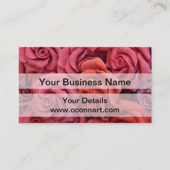Pink Floral Roses Business Card by Patternzstore at Zazzle