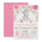 Pink Floral Roses Elephant Birthday Party Invite