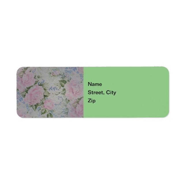 Pink Floral Roses Vintage Label (Front)