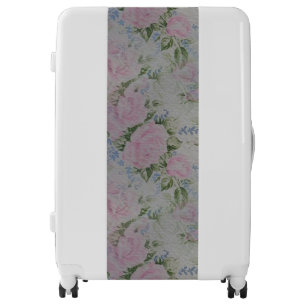 Pink Floral Roses Vintage Luggage