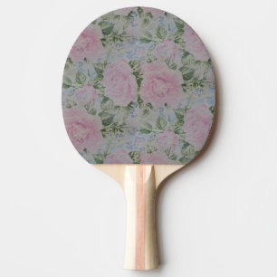 Pink Floral Roses Vintage Ping Pong Paddle