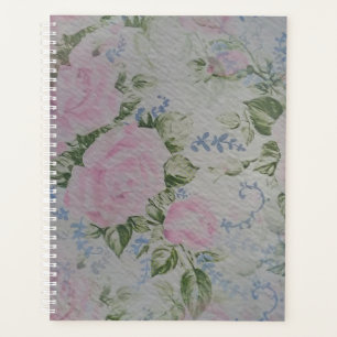 Pink Floral Roses Vintage Planner