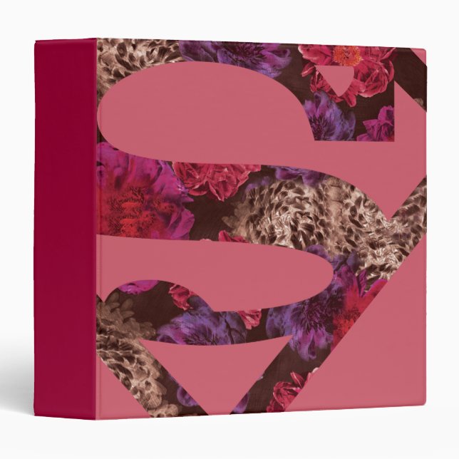 Pink Floral S-Shield 3 Ring Binder (Front/Spine)