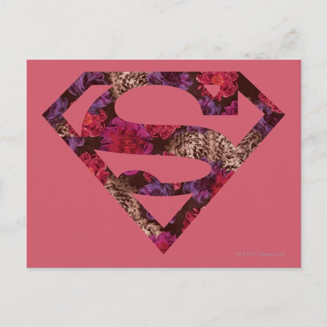 Pink Floral S-Shield Postcard (Front)