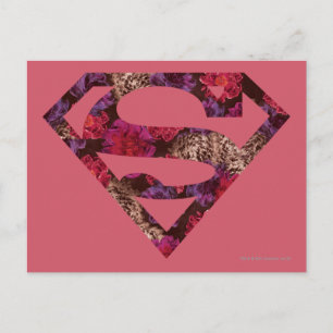 Pink Floral S-Shield Postcard