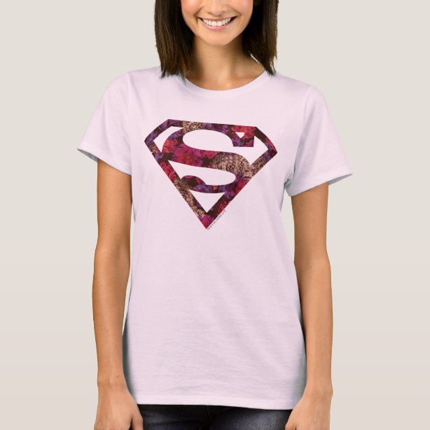 DC Comics T-Shirt Fille Supergirl Floral Shield - Coton Doux Et Confortable