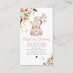 Pink Floral Safari Baby Shower Display Shower Enclosure Card