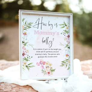 Pink floral safari how big is mommy's belly game poster