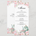 Pink Floral Sage Green Afternoon Tea Party Menu | Zazzle