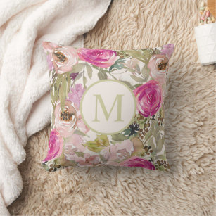 16x16 Modern Monogram 'w' Square Throw Pillow Dusty Rose/cream - E By  Design : Target