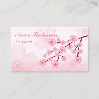 Pink Floral Sakura Cherry Blossom Tree Branch Business Card