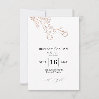 Pink Floral Save the Date