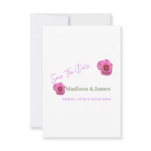 Pink floral save the date invitation