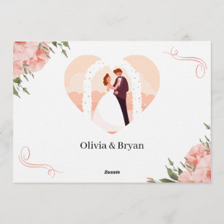 Pink Floral Save the Date Wedding Card – Elegant W