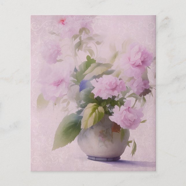 Pink Floral Scrapbook Paper (Front)