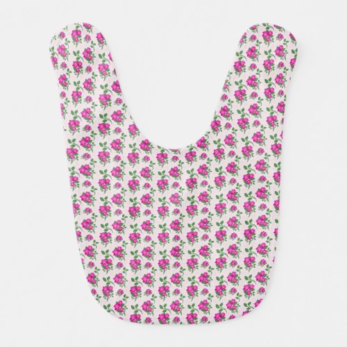 Pink Floral Seamless Pattern | Elegant Watercolor  Baby Bib