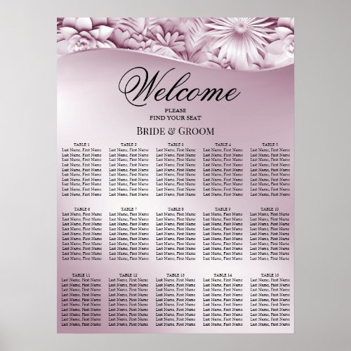 Pink Floral Seating Chart