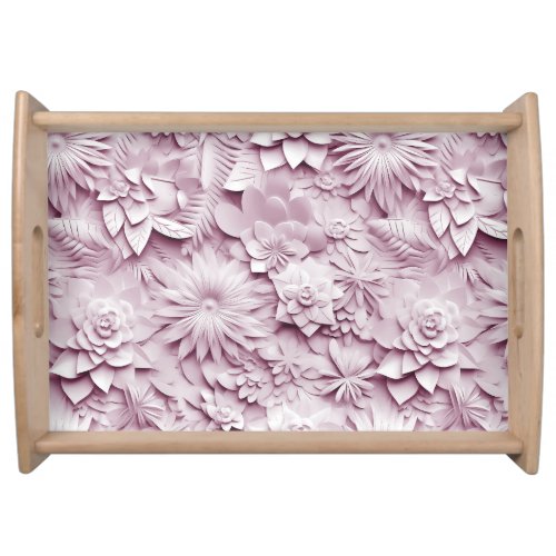 Pink Floral Serving Tray