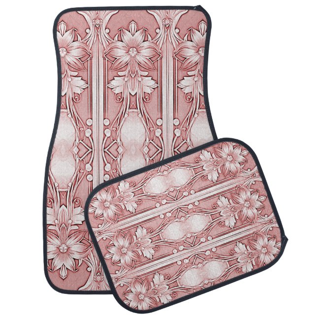 Pink Floral Set of Car Mats (Set)