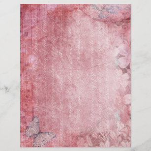 Pink Floral Bordered Scrapbook Paper