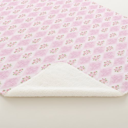 Pink Floral Sherpa Blanket