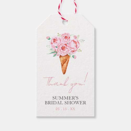 Pink Floral Shes Been Scooped Up Bridal Shower Gift Tags