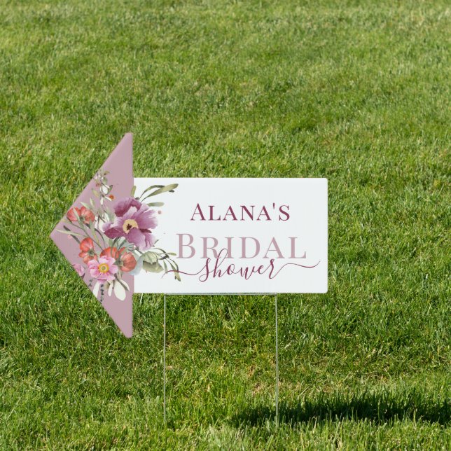 Pink Floral Shower Directional  Sign (Insitu)