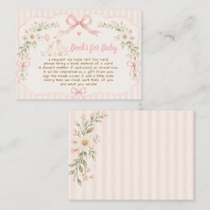 Pink Floral Silly Goose Baby Shower Book Request Enclosure Card