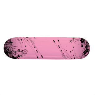 pink floral skateboard deck