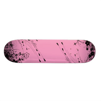 pink floral skateboard deck