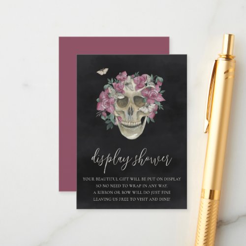 Pink Floral Skull Halloween Display Shower Enclosure Card