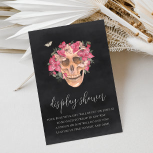 Pink Floral Skull Halloween Display Shower Enclosure Card