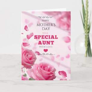 Pink Floral Soft Elegant Special Aunt Mother's Day Card