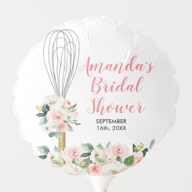 Pink Floral Soon to be Whisked Away Balloon (Front)