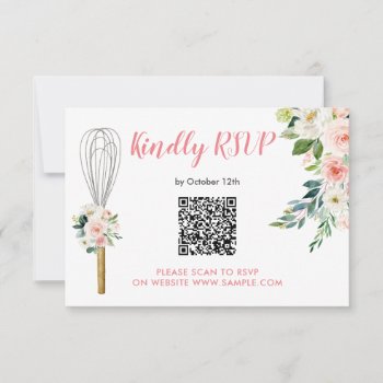 Pink Floral Soon To Be Whisked Away Rsvp Card by HappyPartyStudio at Zazzle