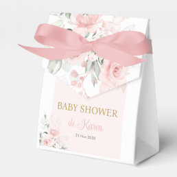 Pink Floral Spanish Baby Shower Favor Boxes