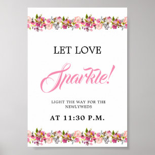 Pink Floral Sparkle Send off Poster